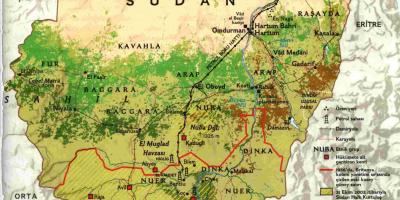 Karte von Sudan Geographie