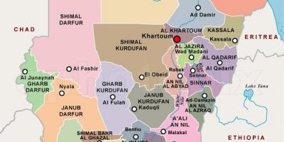 Landkarte von Sudan-Regionen