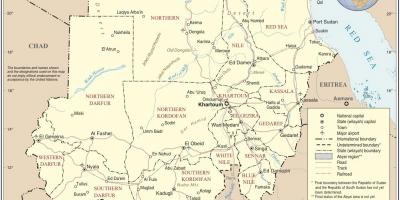Landkarte von Sudan-Staaten