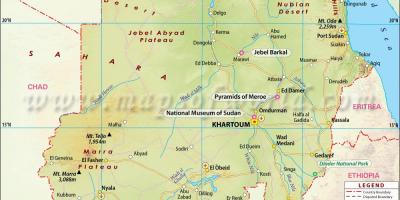 Landkarte von Sudan-Städte